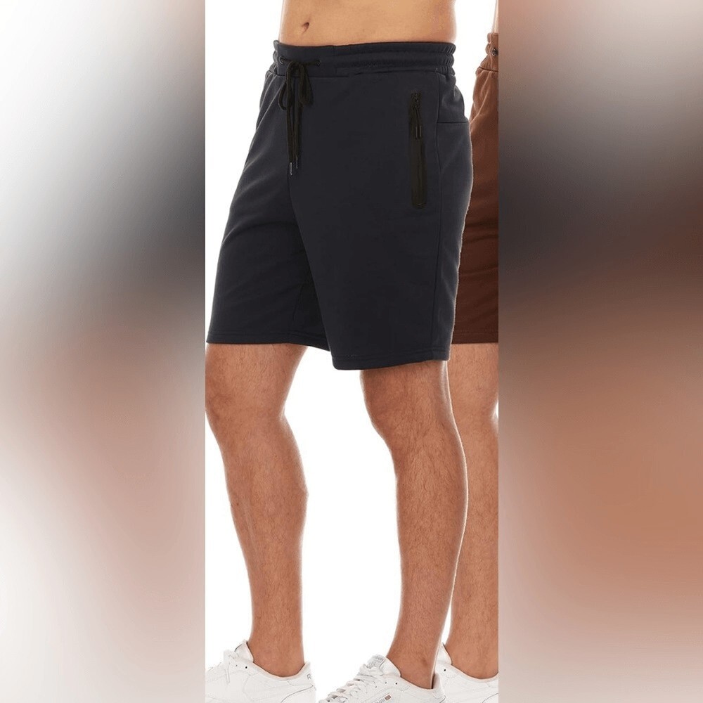 NWT Pure Champ Men’s NAVY French Terry Casual Shorts w/Zip Pockets - Size M
